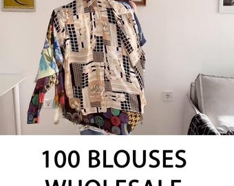 Vintage Blouse Wholesale Bulk Lot 100 Pieces 80s 90s Mixed Eras