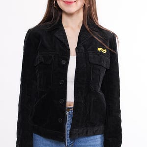 Vintage work wear cord jacket, 90s corduroy worker button front crop jacket, Size M