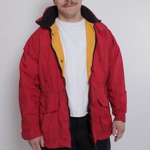 Vintage Red Polyamide 90s Outdoor Jacket – Gorpcore Hiking Scandinavian Style Coat