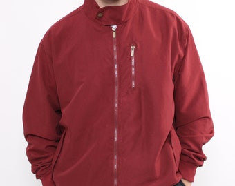 Red Bomber Jacket XXL 90s Harrington Jacket Retro Aviator Oversized Streetwear