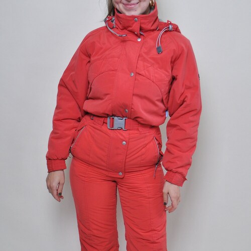 One Piece Ski Suit Retro Women Full Snow Suit Vintage Pattern Etsy