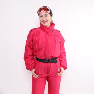 Vintage one piece ski suit, 90s зштл snowsuit, retro winter jumpsuit,  Size M