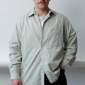 slim fit dress slacks Hisdern Sage Green Cloud Stretch Dress Shirt for Corporate Workwear M main image 0