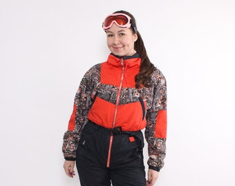 Vintage 90er Skianzug, Vintage Skianzug für Damen, Größe M