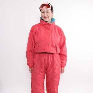 Combinaison de ski une pièce des années 90, habit de neige vintage pour femme, combinaison de ski colorée, taille M/L