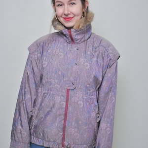 Italian ski jacket, retro women  winter sport jacket, Size L