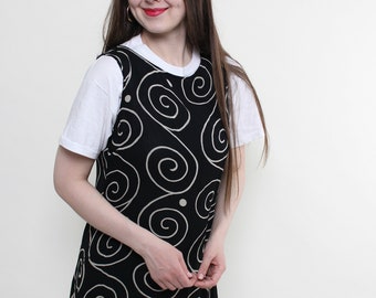 Vintage 90s black sleeveless dress, sheer mini dress, Size L