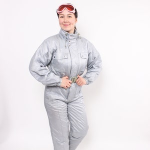 Vintage one piece ski suit, 90s retro snowsuit, woman winter jumpsuit, Size S