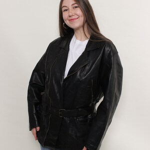 Blouson de moto en cuir, veste de moto longue, veste de course en cuir pour femme, taille M/L