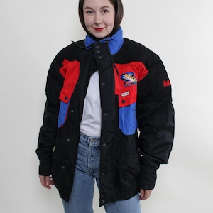 90s Vintage Motorsport Crop Jacket: Waterproof Biker Racing Jacket, Size XL