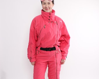 ヴィンテージ 80 年代 ワンピース スキー スーツ マルチカラー 冬