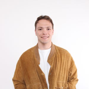 80s leather bomber jacket, vintage brown aviator jacket, crop suede bomber, Size L