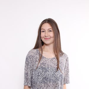 Vintage Floral Print Blouse: 90s Grey Pullover, Size XL