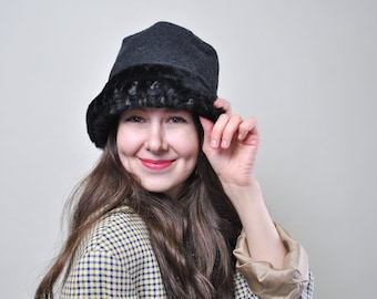 Belmar French Furry Bucket Hat Tan Women display picture 2