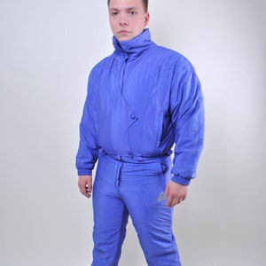 90s one piece ski suit, vintage men snowsuit, retro ski jumpsuit, Size L