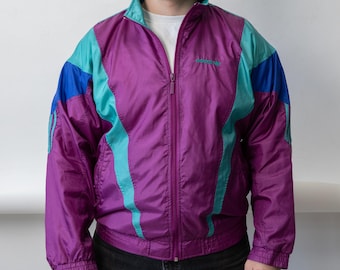 ヴィンテージブルー ADIDAS ウィンドブレーカージャケット：XL レトロ