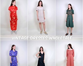 Vintage Dress wholeasle, 90s 80s dresses bulk buy. retro 70s 60s womens outfit