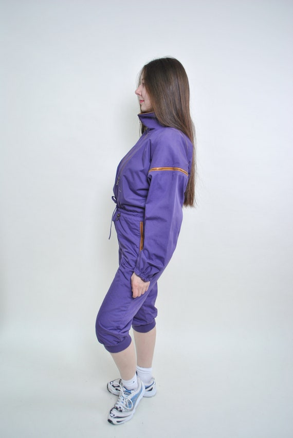 Bogner one piece ski suit, vintage 80s purple sno… - image 4