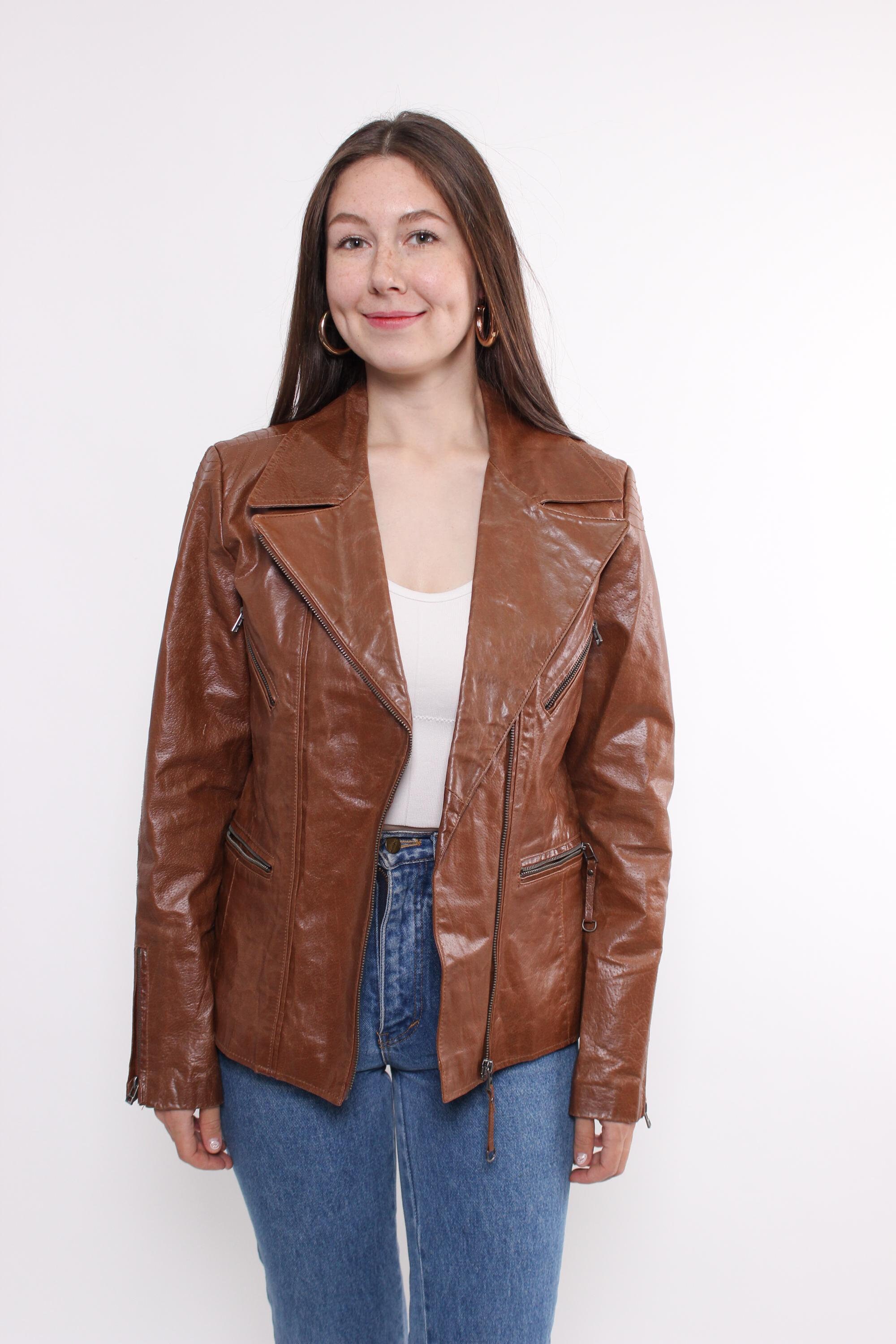 1980s Leather Jacket - Etsy