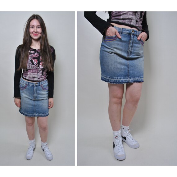 Denim skirt cheap college outfit