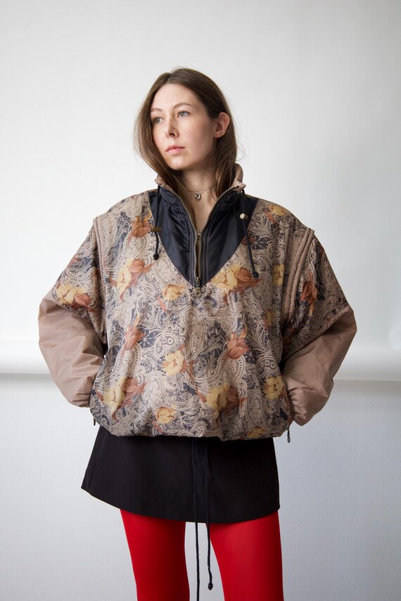 90s Baroque Print Anorak Pullover Windbreaker Size XL