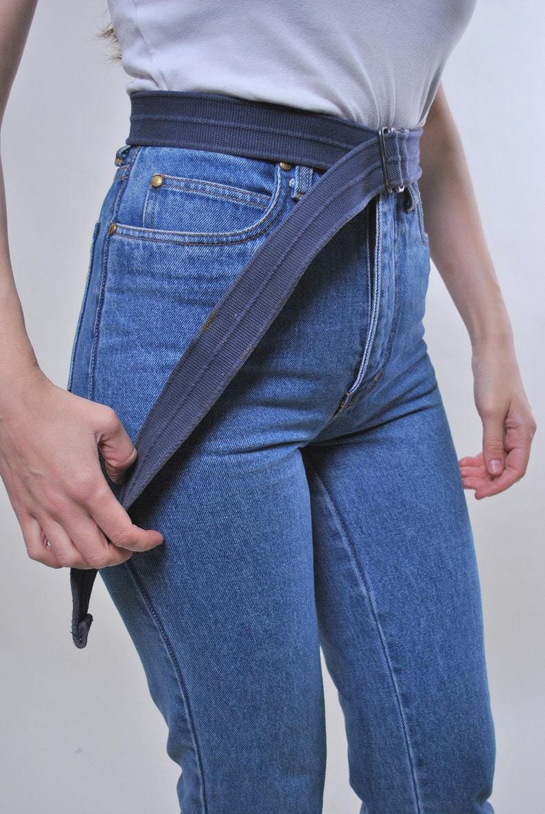 Vintage minimalist oversized cotton grey belt