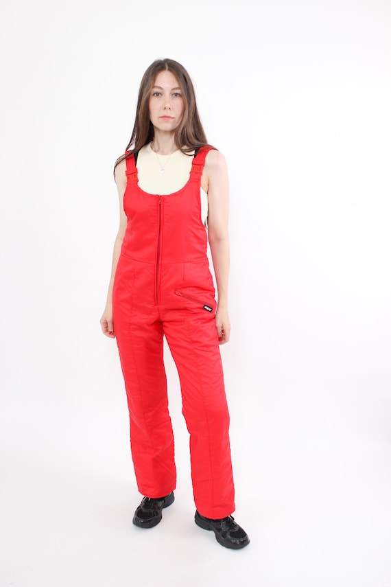 Vintage 90s Ski Suit, Women’s Retro Suspenders Snowsuit, Winter Pants, Size M