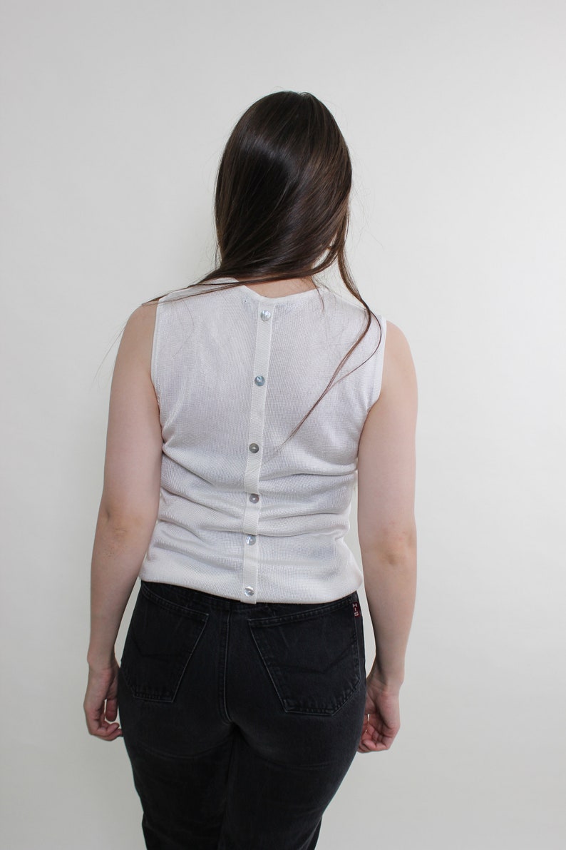 Vintage white blouse, crop blouse, lace blouse, Size M image 2