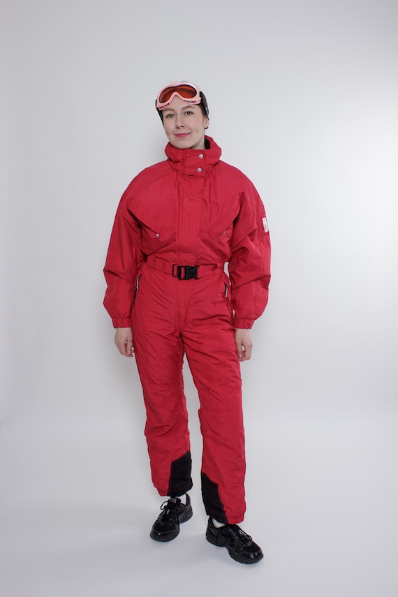 Vintage 90s Ski Suit Women’s One Piece Snowsuit, Winter Overall, Size S/M