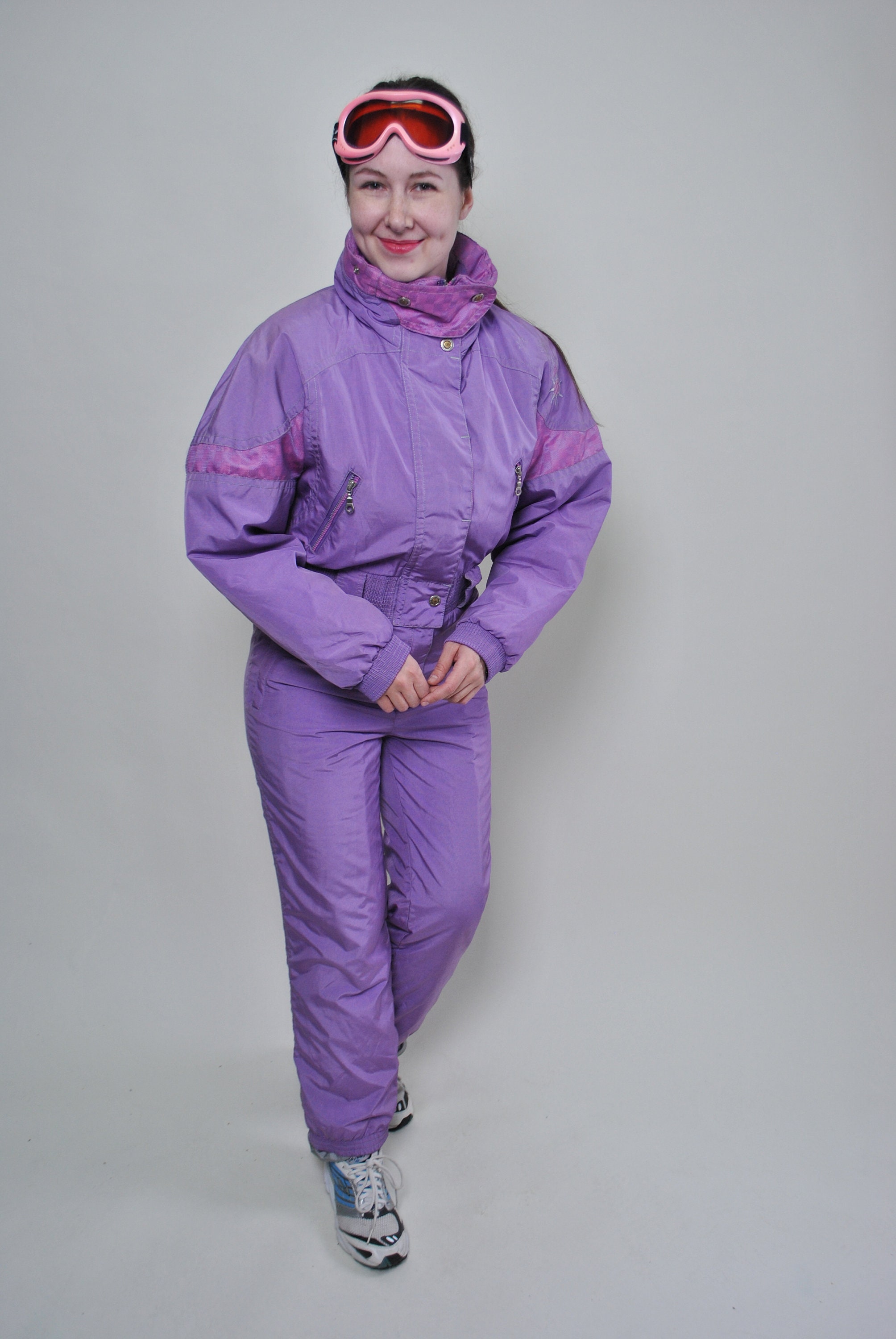 Vintage One Piece Purple Ski Suit Retro Women Snow Suit Size - Etsy