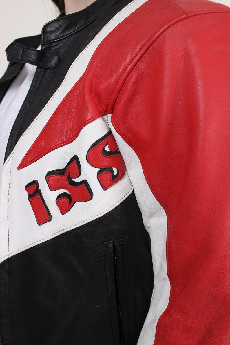 woman 90s leather Motorcycle jacket