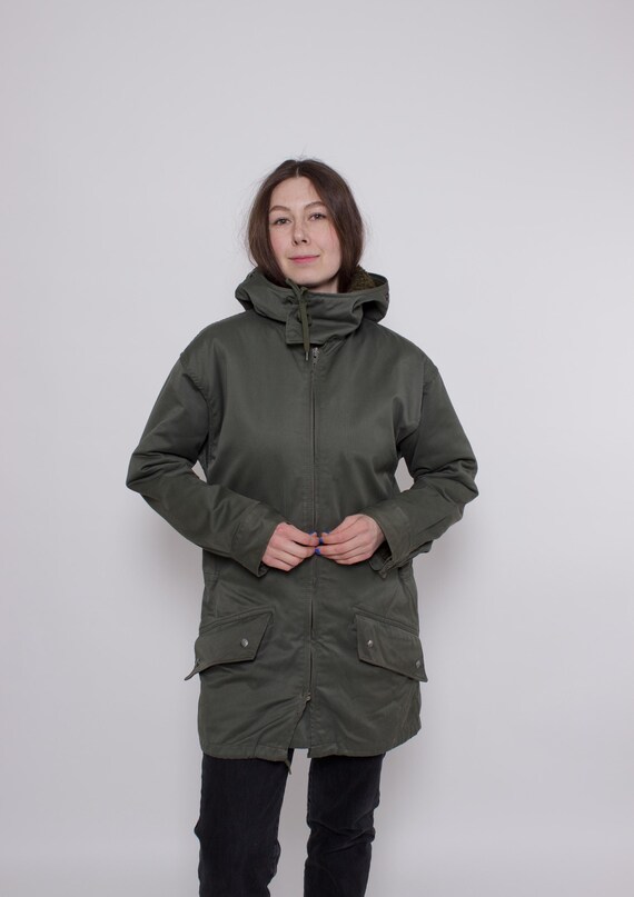 Vintage 1981 French Military Parka UTAH Made in France Olive Army Jacket, Size S/M