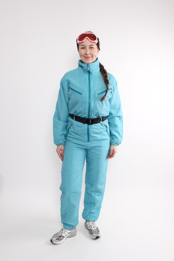 Vintage 90s Ski Suit, One Piece Snowsuit, Size M