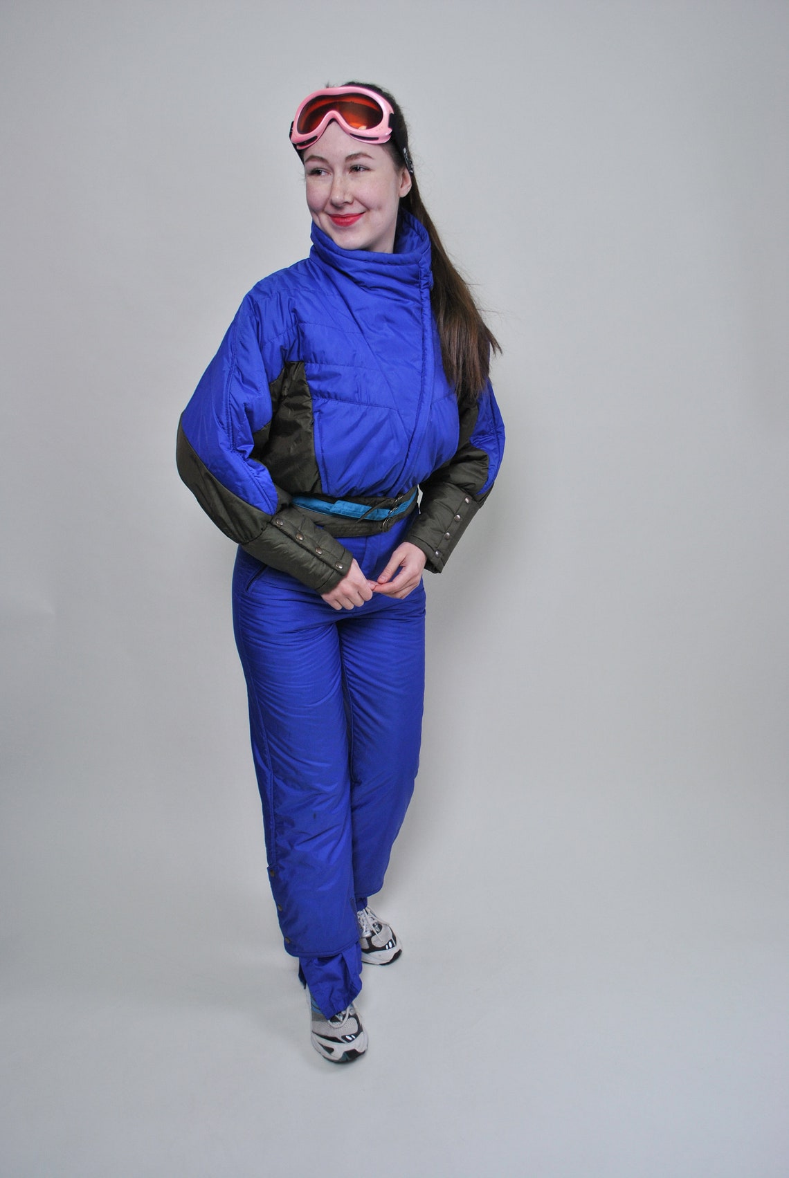80s Blue Ski Suit One Piece Retro Snow Suit for Her Fitted Etsy