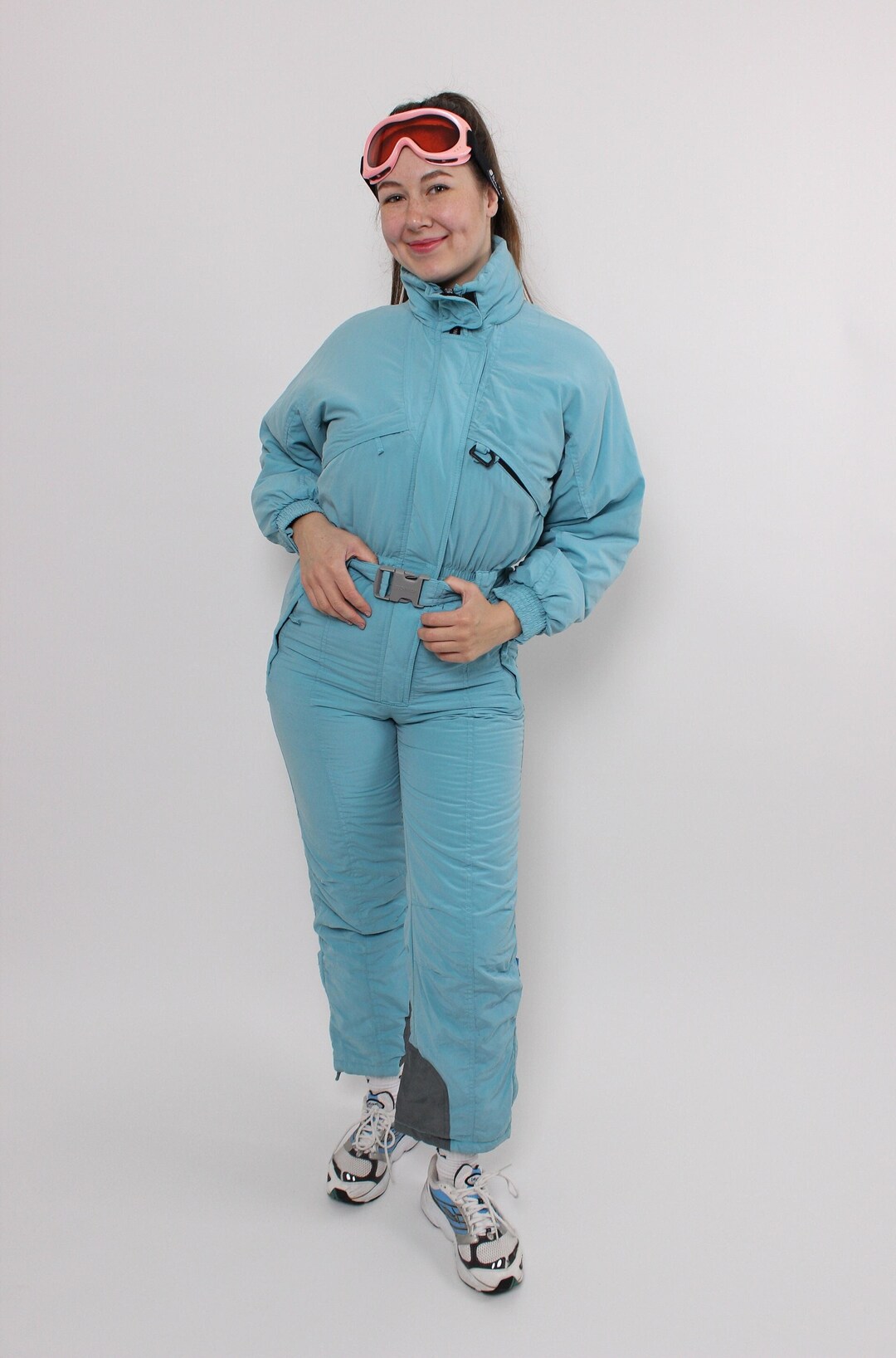90s Blue Ski Suit Vintage One Piece Ski Jumpsuit Women Etsy