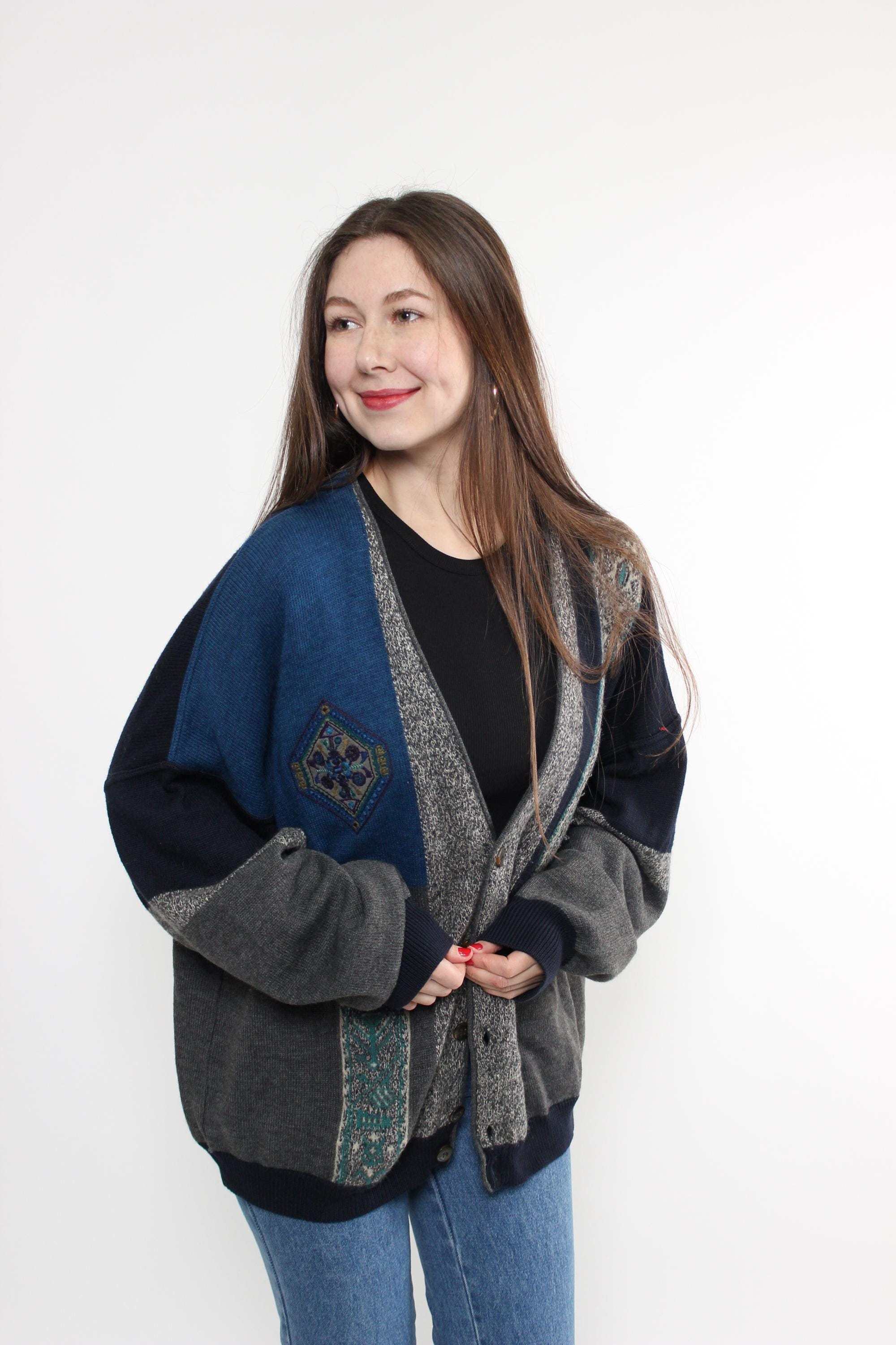USED vintage 80〜90's . 刺繍 ニット カーディガン Vtg 80s Floral Embroidered Knit Cardigan - Vintage Tapestry