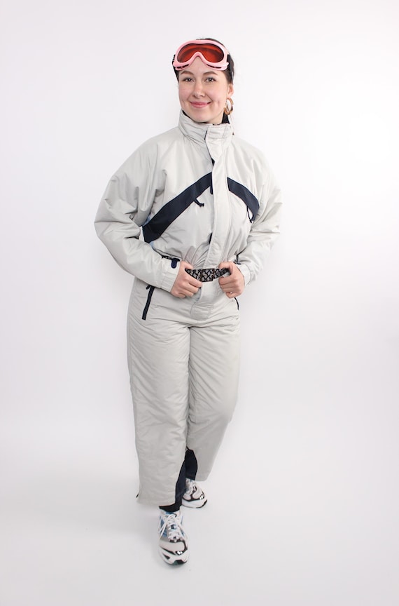 Vintage 90s Ski Suit Women’s One Piece Snowsuit, Winter Overall, Size M