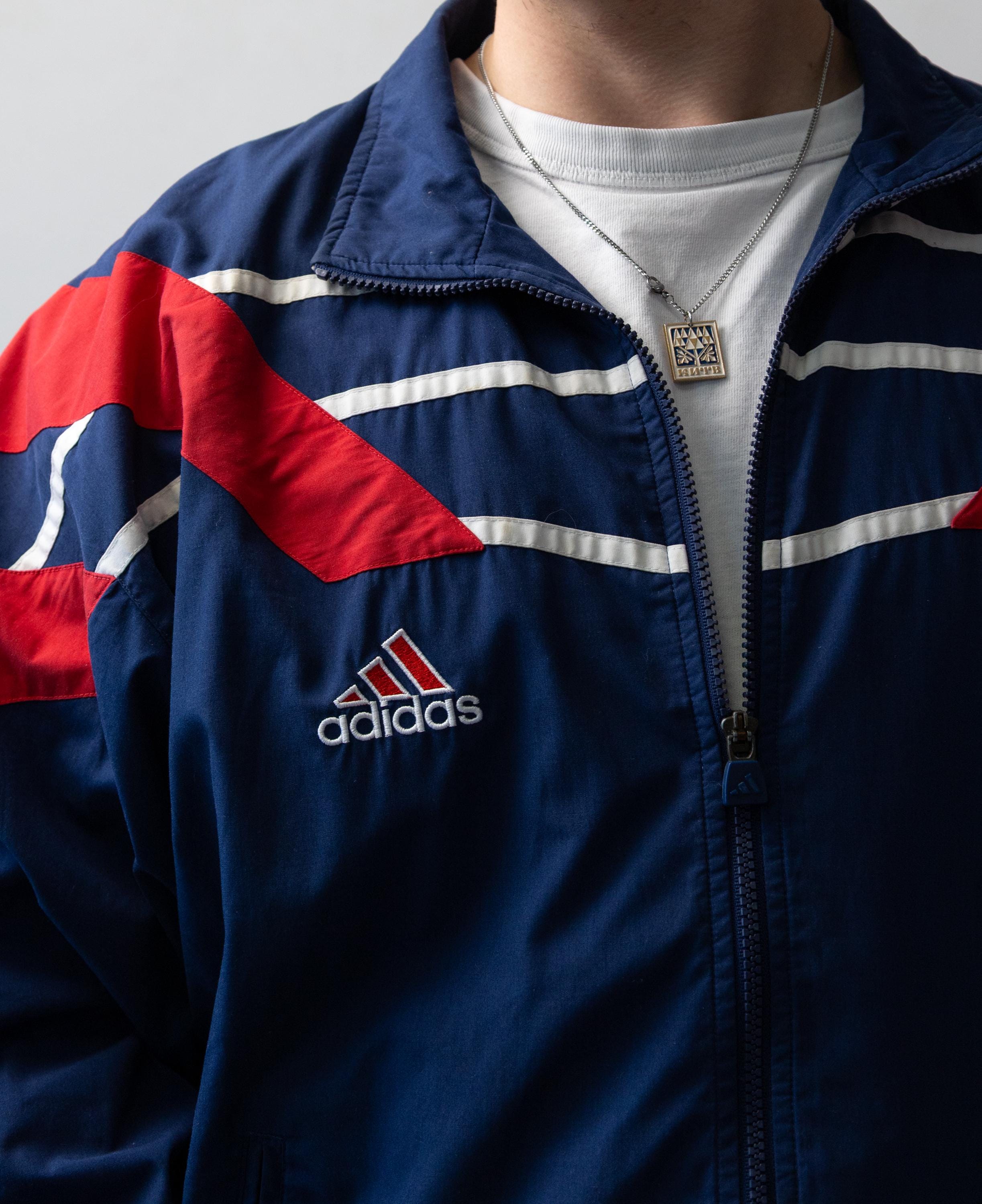90s Adidas Colorblock Track Jacket Vintage Windbreaker Size L - Etsy