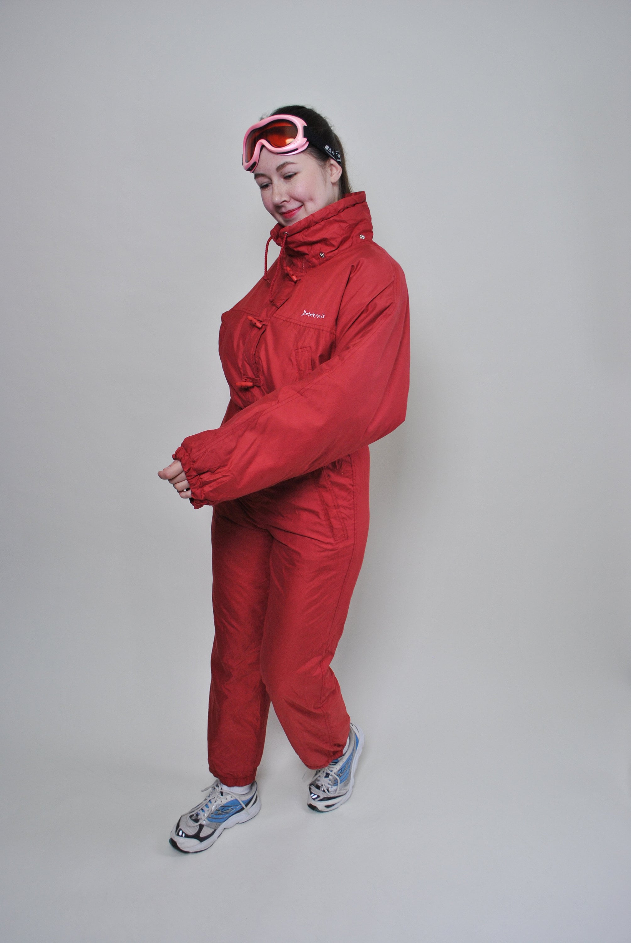 One Piece Red Ski Suit Retro 90s Women Snowsuit MEDIUM Size Etsy