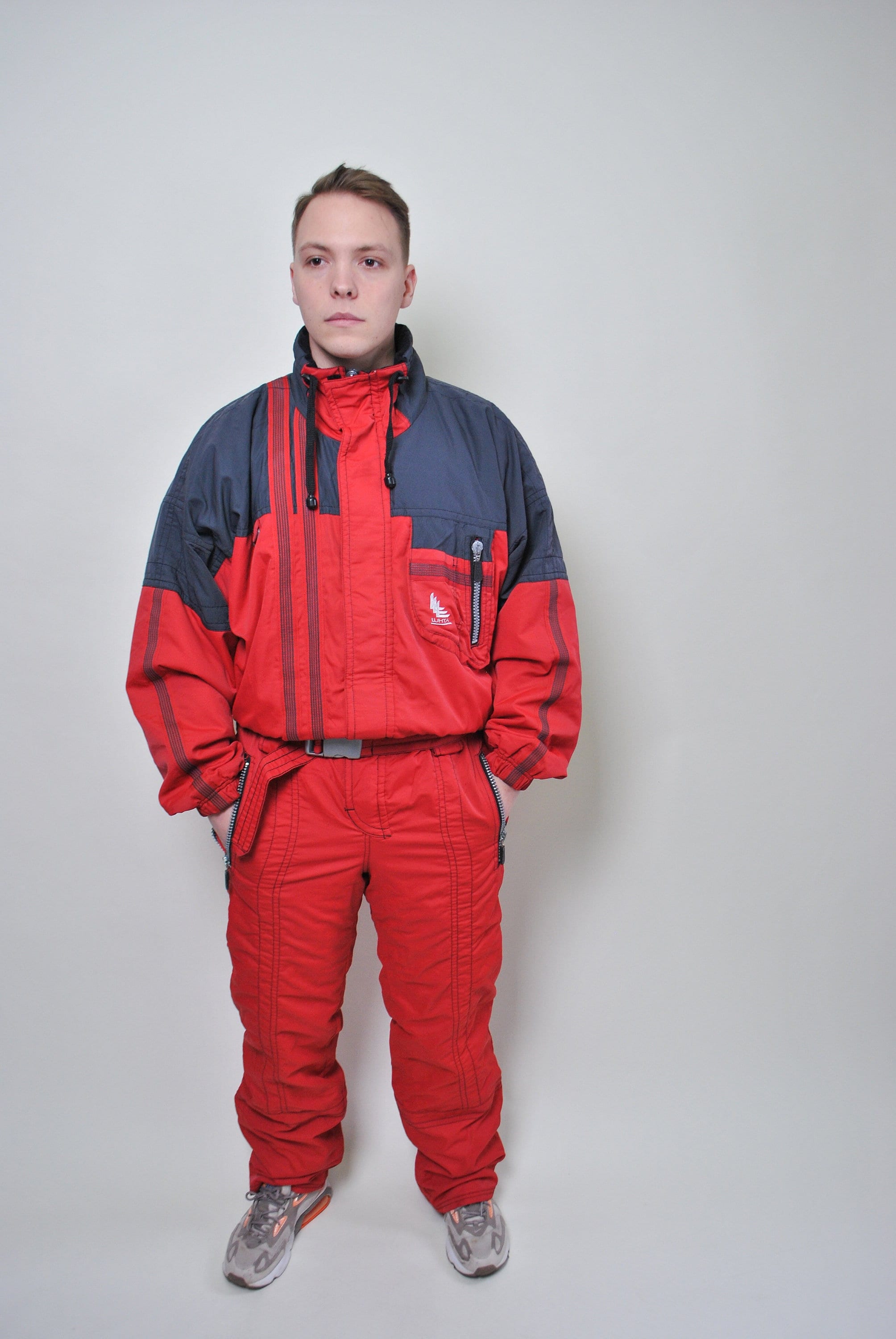 Red One Piece Ski Suit Men Retro Full Snow Suit for Him Size Etsy