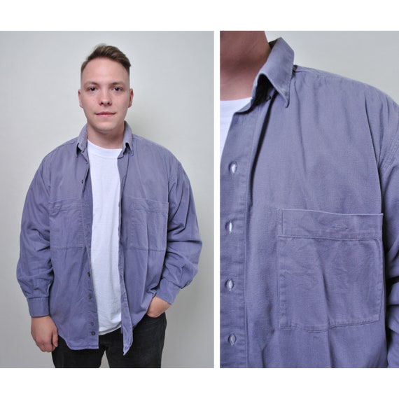 Minimalist Button up Shirt Vintage High Weight Mens Shirt - Etsy