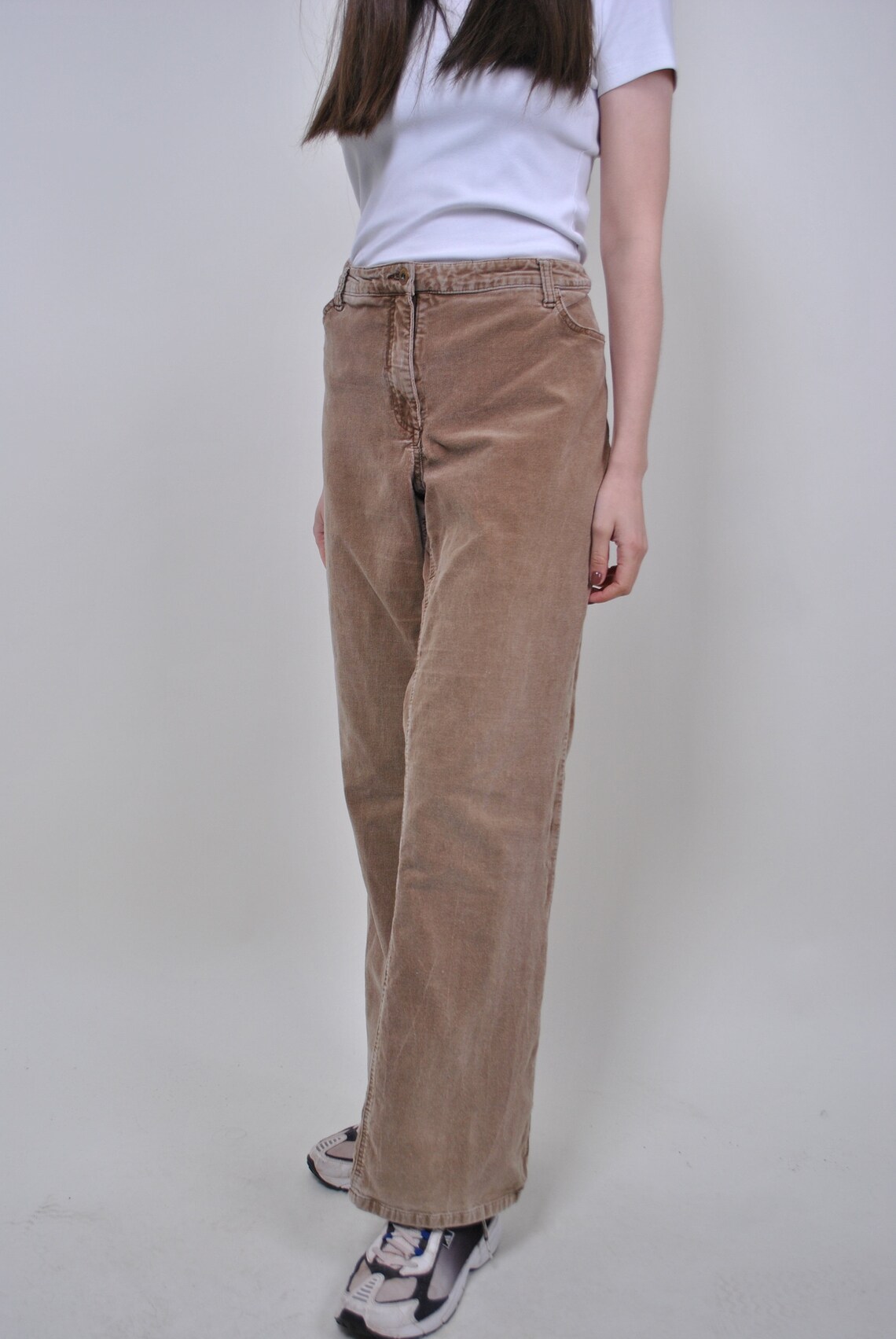Vintage Corduroy Brown Pants Plus Size Trousers Women Etsy