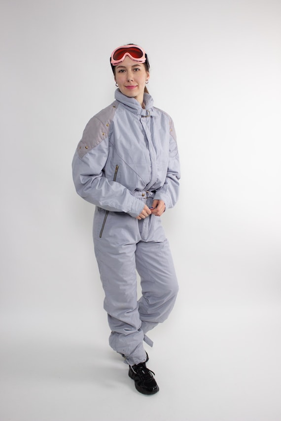 80s One Piece Ski Suit Made in France, Vintage Womens Snowsuit, Size M