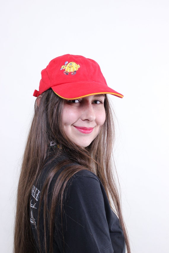 Red Cartoon Mascot Dad Cap Adjustable Baseball Cap One Size