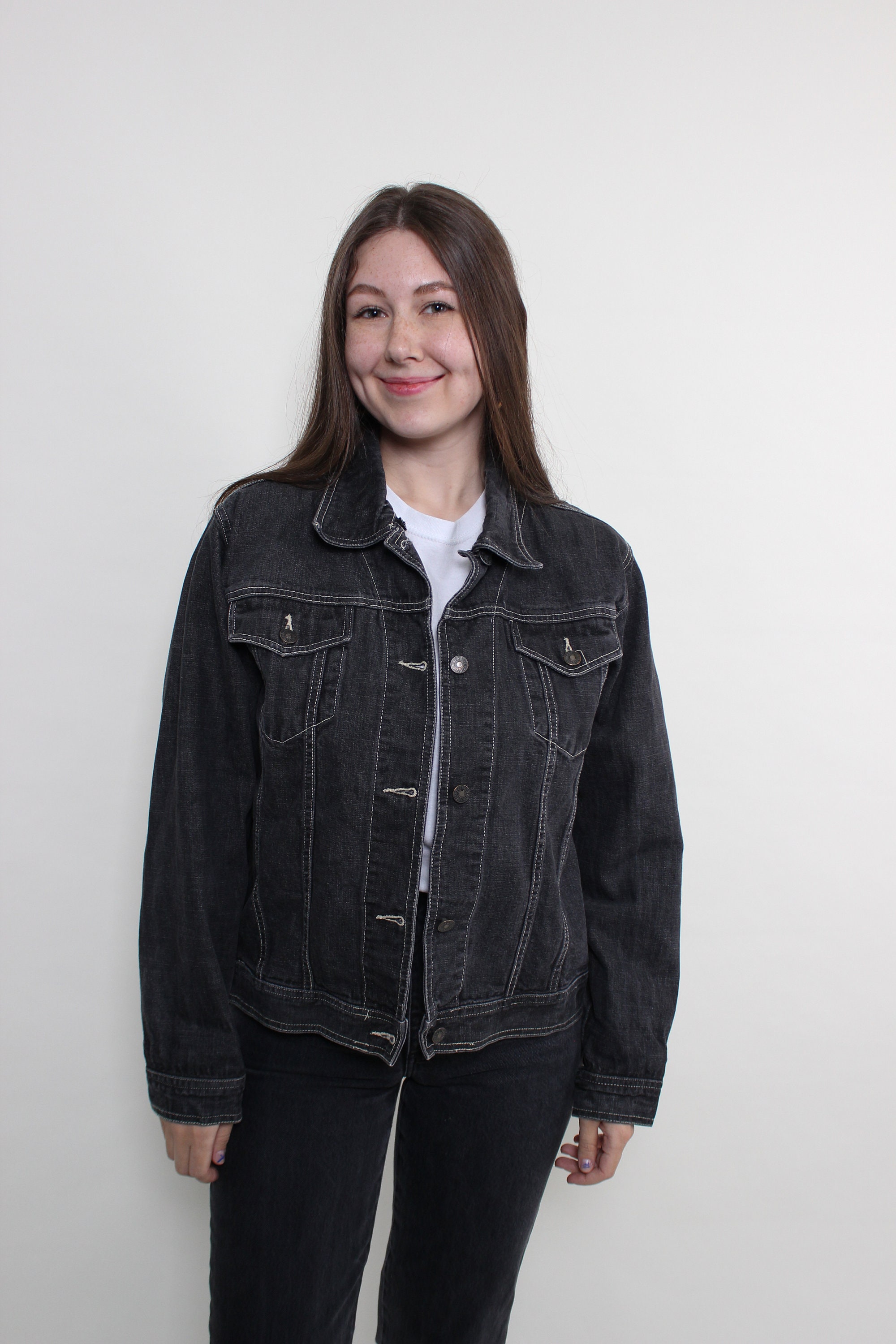 Perbai Chaqueta Vaquera Con Remaches Para Mujer, Con