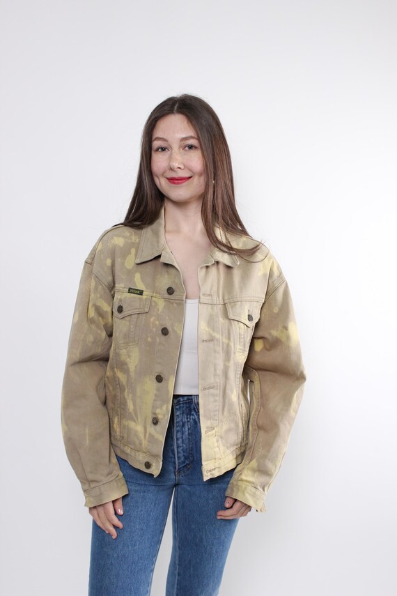 Veste en jean délavée à l'acide des années 90, veste camionneur