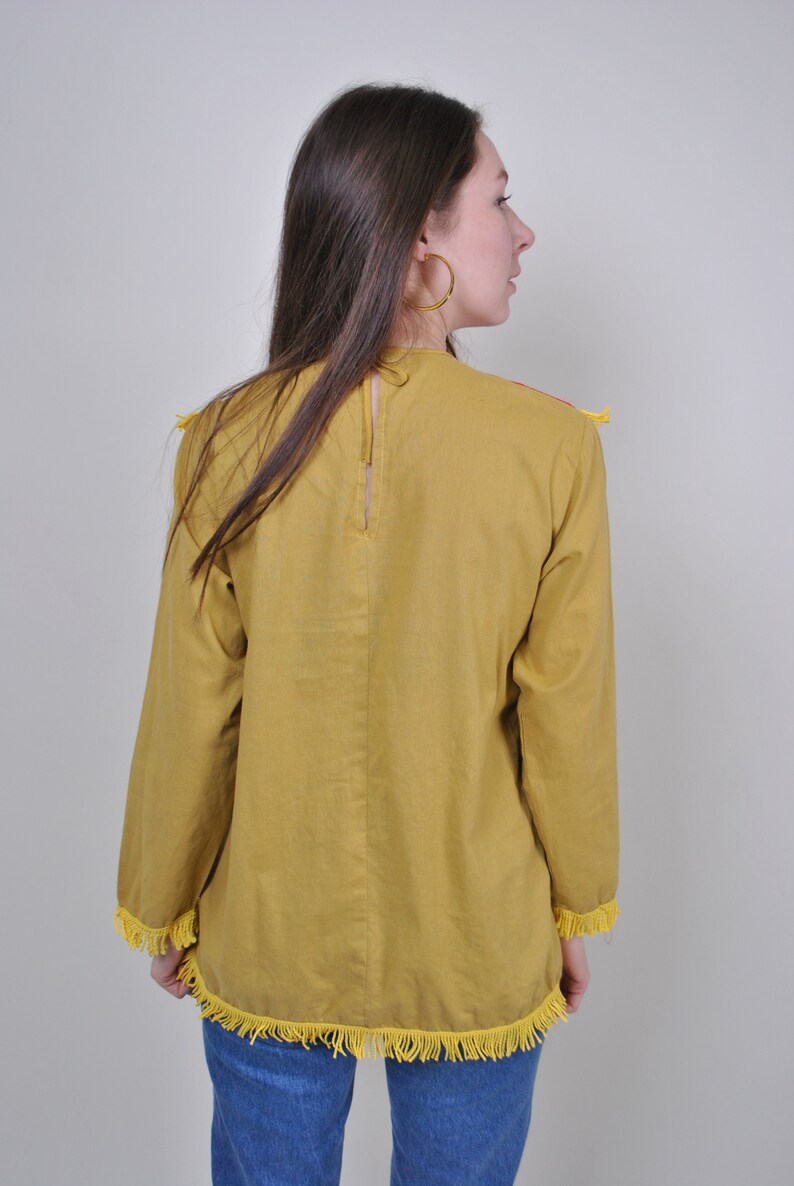 vintage indie heritage shirt 90s Native Americal costume Size M