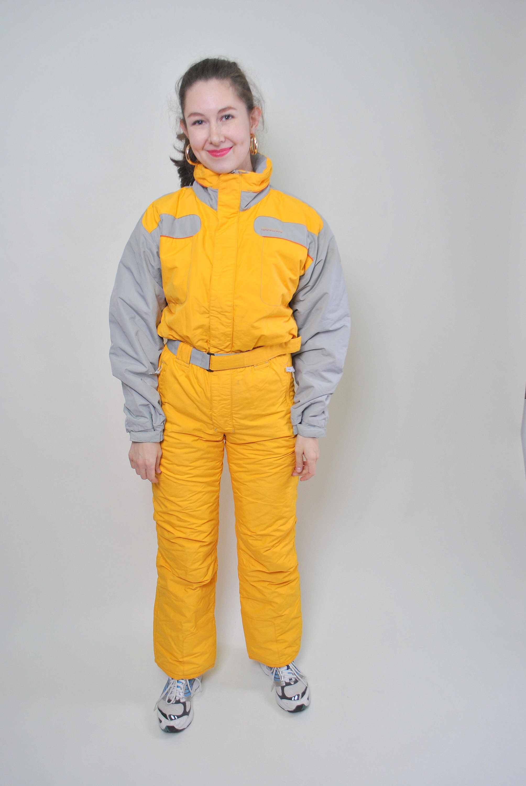 90s One Piece Ski Suit Women Vintage Yellow Snow Suit Size M | Etsy