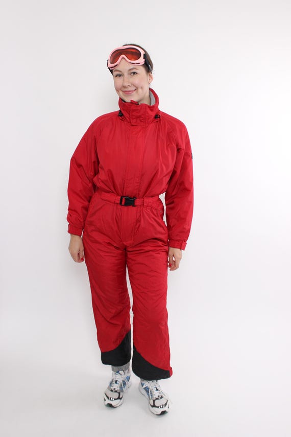 Vintage 90s Ski Suit Women’s One Piece Snowsuit, Winter Overall, Size S