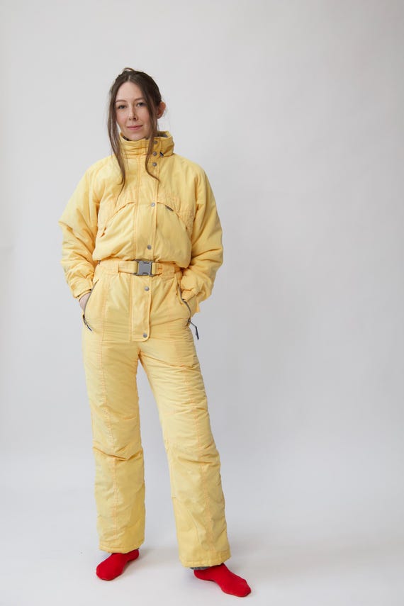 Vintage  Yellow Ski Suit One Piece Size S